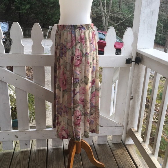 Alfred Dunner Pleated Floral Skirt 16P FREE SHIP - Picture 2 of 4